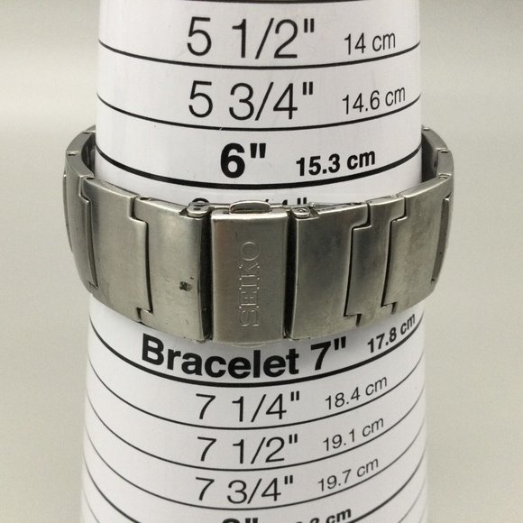 Seiko Watch Men Silver Tone Date 50M Recangle Dial 7N32-0AL0 New Battery 6.75" - Picture 9 of 11